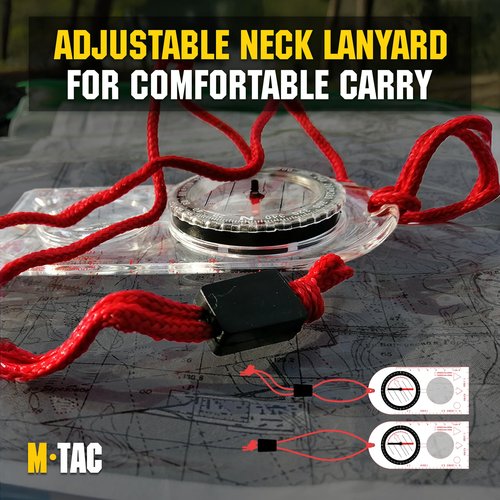 M‑Tac Liquid Filled Baseplate Compass – Glow‑in‑Dark Orienteering/Map‑Reading Compass for Hiking, Survival, Camping, Hunting, Navigation Set of 3