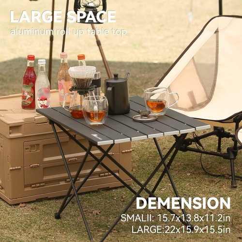 MOON LENCE Folding Beach Table, Small Folding Table, Outdoor Ultralight Aluminum Camping Table, Portable Compact Backpacking, Travel Table for Beach, Picnics, Cooking, Hiking