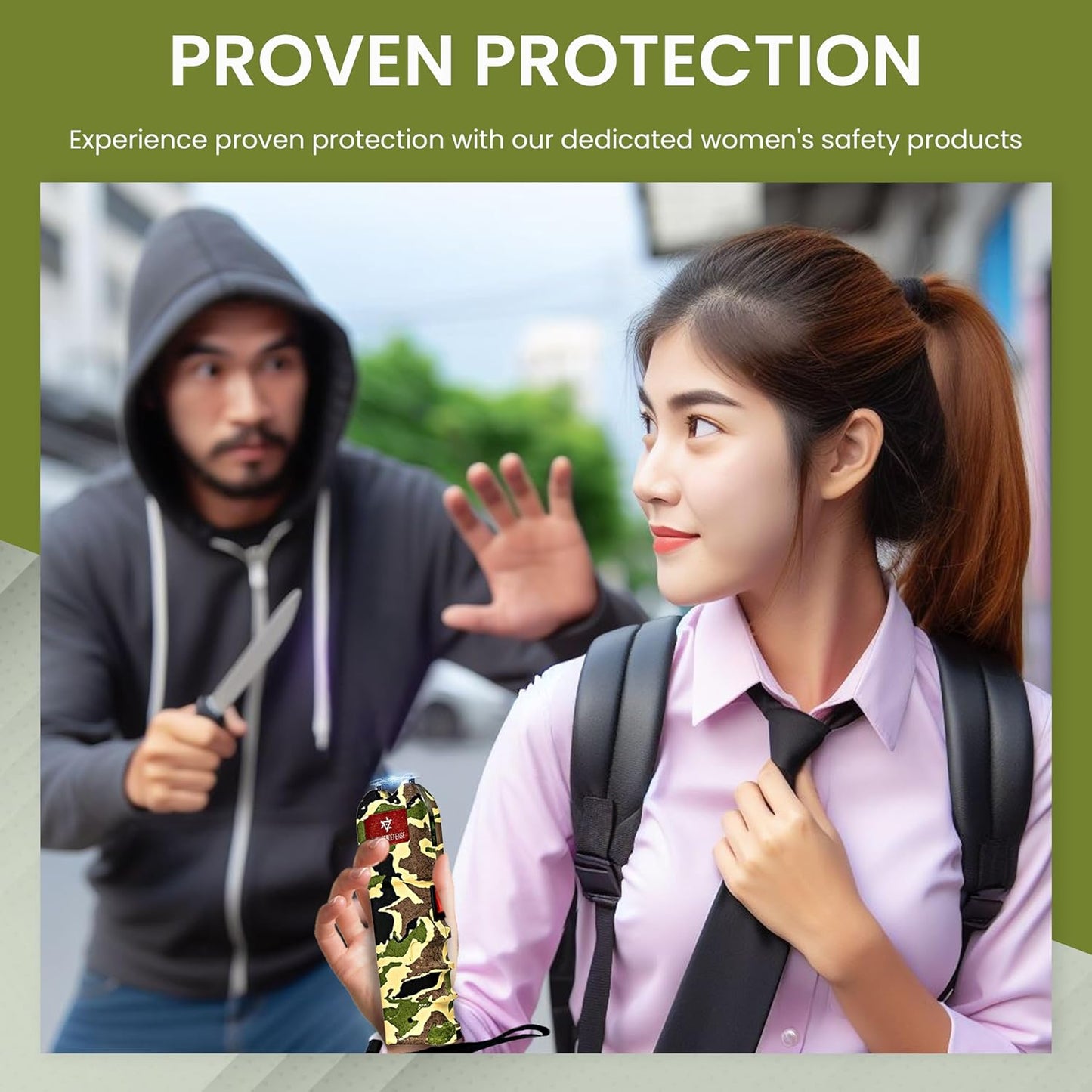 Stun Gun for Self Defense with LED Flashlight Protection Device for Women (ADS-10)