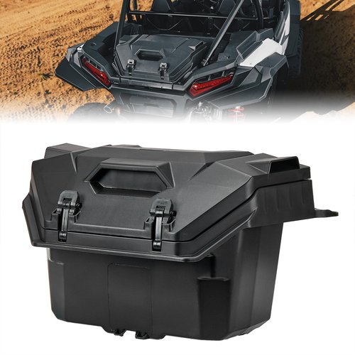 KEMIMOTO 2024/2025+ XP 1000 Rear Cargo Box 55QT Compatible with 2024/2025+ Polaris RZR XP 1000/4 Storage UTV Rear Bed Box Polypropylene Two Lockable Latches Replace 2884525