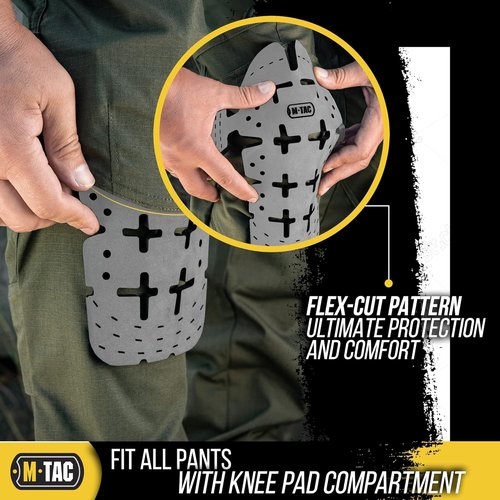 M-Tac Knee Pad Inserts for Men and Women (2 PCs) - A Pair of Knee Pads for Construction and Tactical Pants - Memory Foam Knee Pads for Work (Black)
