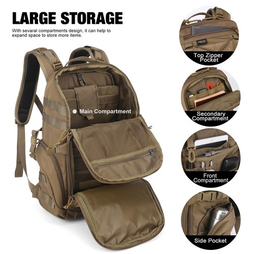 Mardingtop 30L Molle Military Backpack, Tactical Backpack for Men, Cordura Backpack for Hiking,Camping,Trekking
