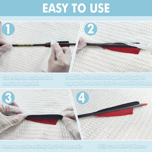 INNOVAYOU Arrow Glue 60g, Strong Fast Curing Fletching Glue, Arrow Insert Adhesive for Fletching Vanes, Feathers and Inserts, Perfect for Aluminum, Carbon and Wooden Shafts