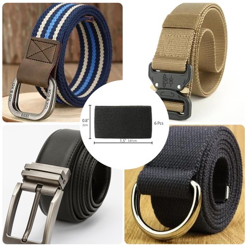 Wisdompro Elastic Belt Keeper, 12 Pcs Loop Keeper for 1" Backpack Straps or 1 1/2" Wide Belt Organizers - 2 Sizes, Black