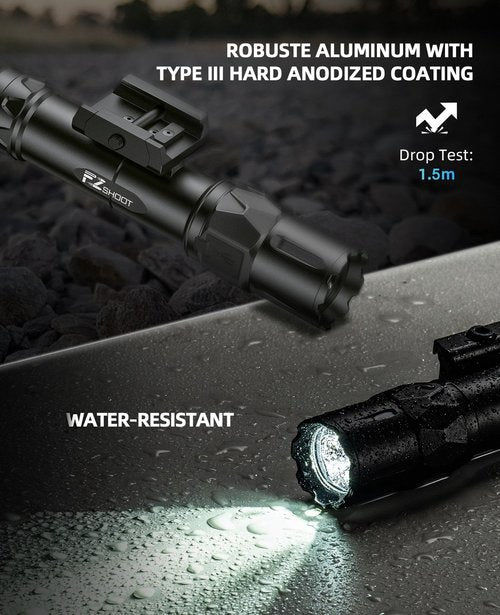 EZshoot 2500 Lumens Tactical Laser Light Combo for Rifle Compatible with Picatinny with Magnetic Remote Switch, Ar Light Laser Combo with Strobe Mode, Tactical Flashlight for Home Defense, Hunting