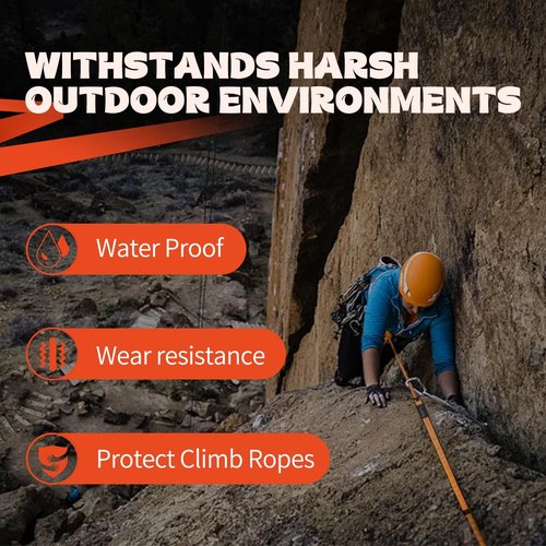ProSSS Rope Protector Rock Climbing Arborist 26in PVC Polyester with Telescopic Fixation Straps and Rope Fixing Buckle