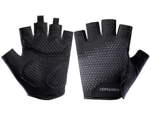 SUJAYU Fingerless Workout Gloves for Men Women Bike Gloves for Men Cycling Bicycle Accessories, Guantes para Bicicleta Hombre Guantes Ciclismo Hombre (Black, Medium)
