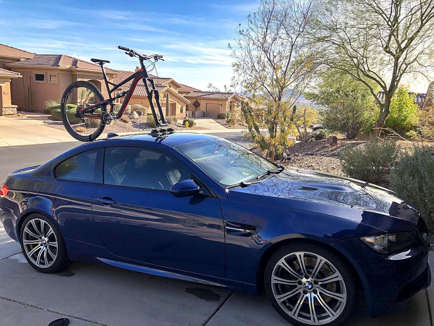 ROCKBROS Suction Cup Bike Rack for Car Roof Top Sucker Bike Rack Quick Release Aluminium Alloy Bike Carrier with Sucker for 1 Bike