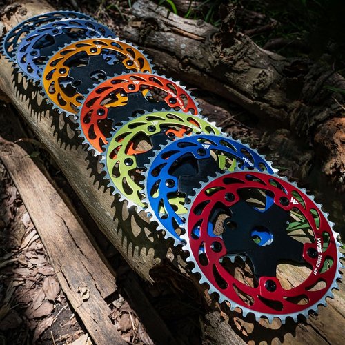 WFS Helix Chainring w/Spider Sprocket 44T 1/8" 110mm BCD 5 Arm Hole Old School BMX, Blue, WFS3066-BO
