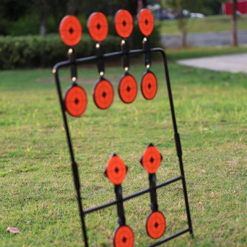 Metal Target, Backyard BB Target, Automatic Reset, Round, Iron, Portable Design, Suitable for Home Garden, Lawn, Farm, Patio, Backyard(Round) (Twelve)