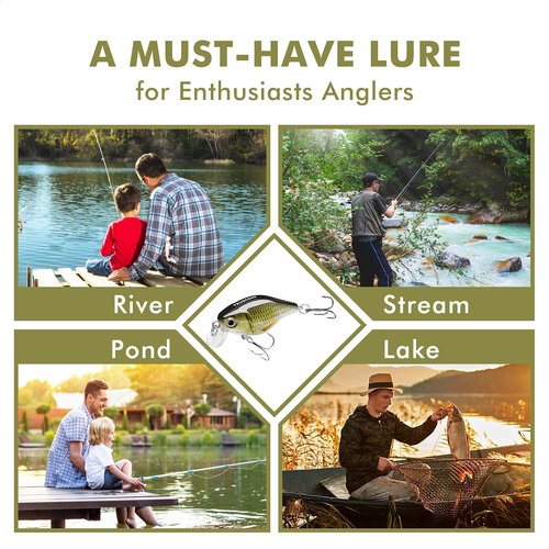 TRUSCEND Crankbaits Fishing Lures Hard Swimbait for Bass Trout Crappie Walleye Crank Baits Fishing Plugs Freshwater and Saltwater