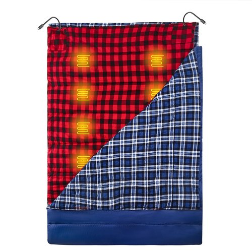 Mantuole Heated Sleeping Bag pad, Heated Sleeping Bag Liner, Type-C Input, 5+5 Heating Zones, Operated by Power Bank (Battery NOT Included) or Other USB Power Supply. Type-C.