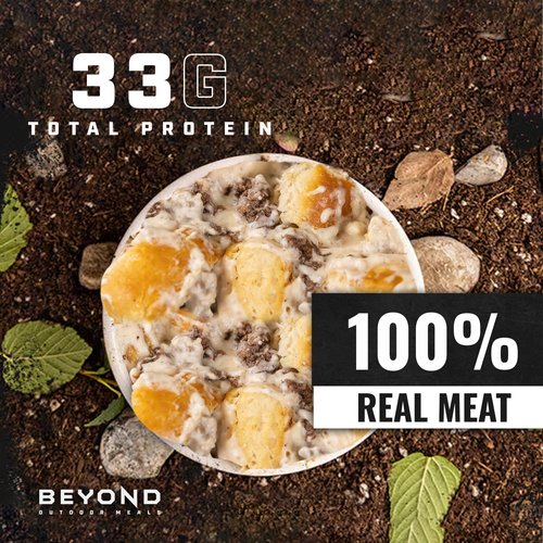 Beyond Outdoor Meals Biscuits & Gravy | Freeze Dried Camping & Backpacking Food | High Protein Meals | Just Add Water