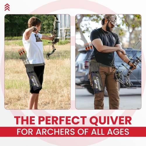 LEGEND SF4 Field Quiver for Arrows - Beginner-Friendly Arrow Quiver with 3 Arrow Tubes, Durable Archery Quiver with Adjustable Belt Strap, High End Waist Quiver, Arrow Holder for Field Archery - Green