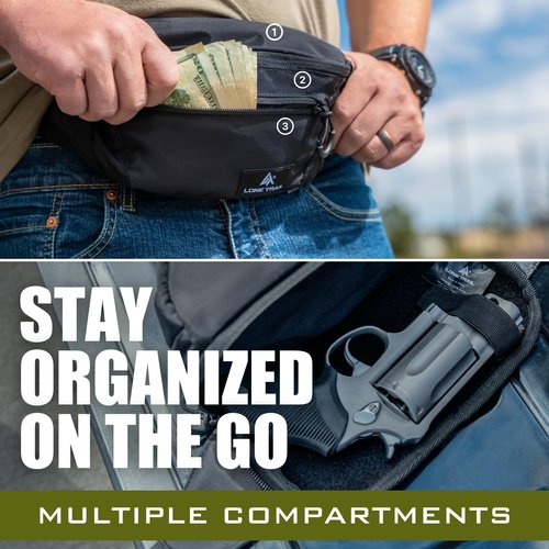 Lone Trail Large Concealed Carry Fanny Pack for Men | Adjustable ccw fanny pack for Men for Hiking and Travel - Tactical Waist Packs w/Fully Adjustable Strap