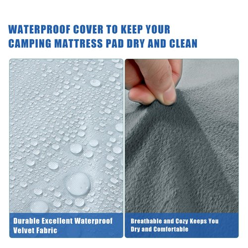 BALAPET Memory Foam Camping Mattress for Outdoor Sleeping, Porable 3" Thickness Roll Up Camping Mattress Pad Mat for Travel Truck Bed Tent (Light Grey, Single-75"x30"x3")