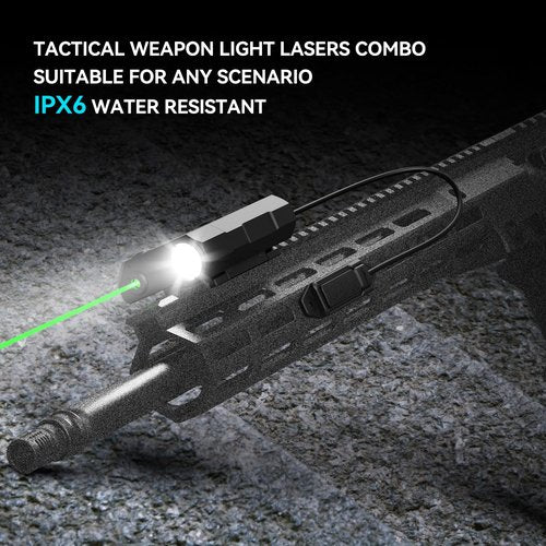 VOTATU V845 Green Laser/Light Combo Compatible with M-LOK Picatinny Rail, 2000 Lumens LED Flashlight and Laser Sight with Pressure Switch for Rifle and Carbine