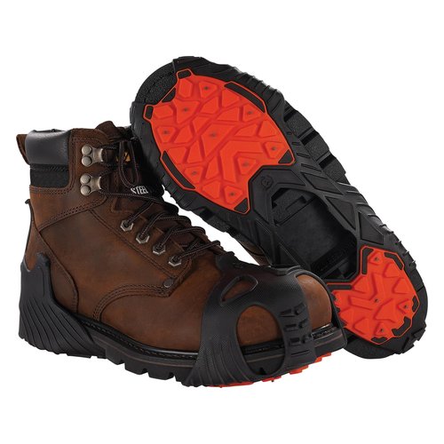 Ergodyne TREX 6306 Ice Traction Cleats, Rubber Lug Sole Tread, Tungsten Carbide Studs, Overshoe Sling Stretchable Fit