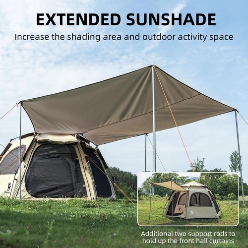 Qunature Tents for Camping 2 Person Waterproof Pop Up Camping Tent with Screen Porch 4 Ventilation Mesh Windows & 2 Doors Portable for Camping, Hiking, Beach, Backpacking, and Outdoors