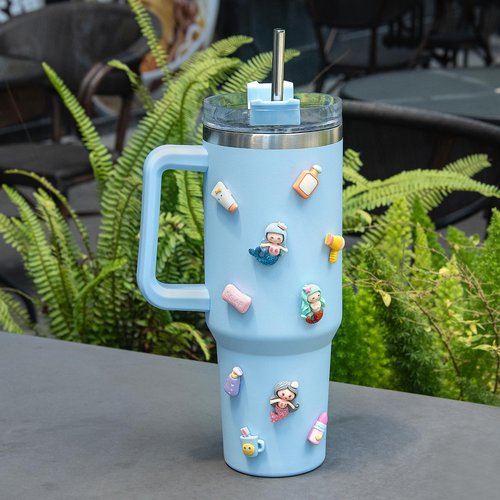 Soledea 3D Stickers for Kids Stanley Cup, 20PCS Cute Flower Dessert Heart Three-Dimensional Stickers for Simple Modern, YETI,BrüMate,Reduce,Meoky, BJPKPK Tumblers