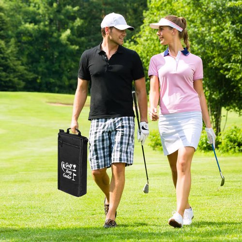 WRINGKIT Golf Cooler Bag, Soft Sided Insulated Cooler Golf Bag, Keeps 6 Beer Cans or 2 Wine Bottles Cold for Hours, Golf Bag Beer Cooler Sleeve, Fits Discreetly in Golf Bags, Golf Accessories for Man