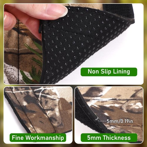 TOBWOLF 4PCS Tree Stand Rail Pads, Wood Camouflage Replacement Shooting Rail Pads Easy to Disguise, Treestands Shooting Rail Cover for Tripod Deer Hunting Climbing Stand Treestand Ladder