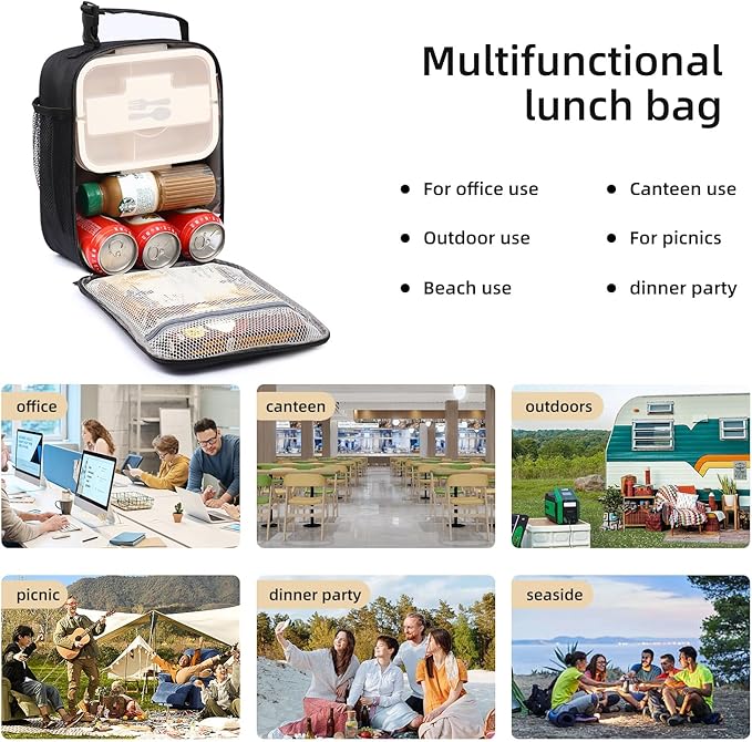 Lunch box Lunch bag for men women Insulated Lunchbox Lunch bags for Work Picnic Travel (Thicken green)