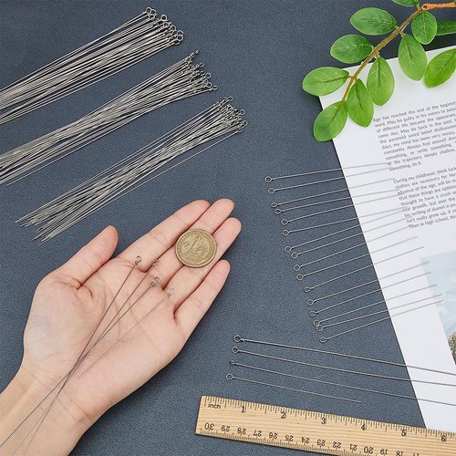 SUPERFINDINGS 120Pcs 4 Bags 4 Styles Stainless Steel Wire Spinner Baits 8.7-16cm Stainless Steel Fishing Spinner Shaft Fishing Looped Spinner Shaft for Fishing Lure Making Supplie