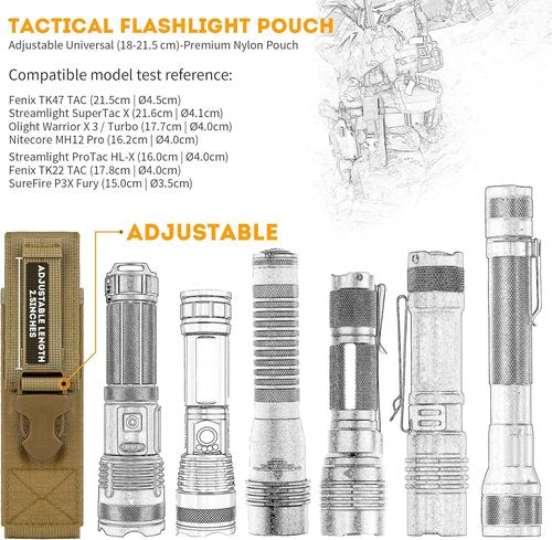 IronSeals Tactical Flashlight Pouch Holster Case Belt Pouch, Molle Organizer Pouch Mini Scissor Pouch