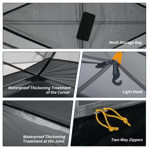Naturehike Mongar 2 Person Backpacking Tent, 3 Season Camping Tent,Double Layer Free Standing Two Person Tents for Camping Hiking Cycling (210T Polyester- Blue)