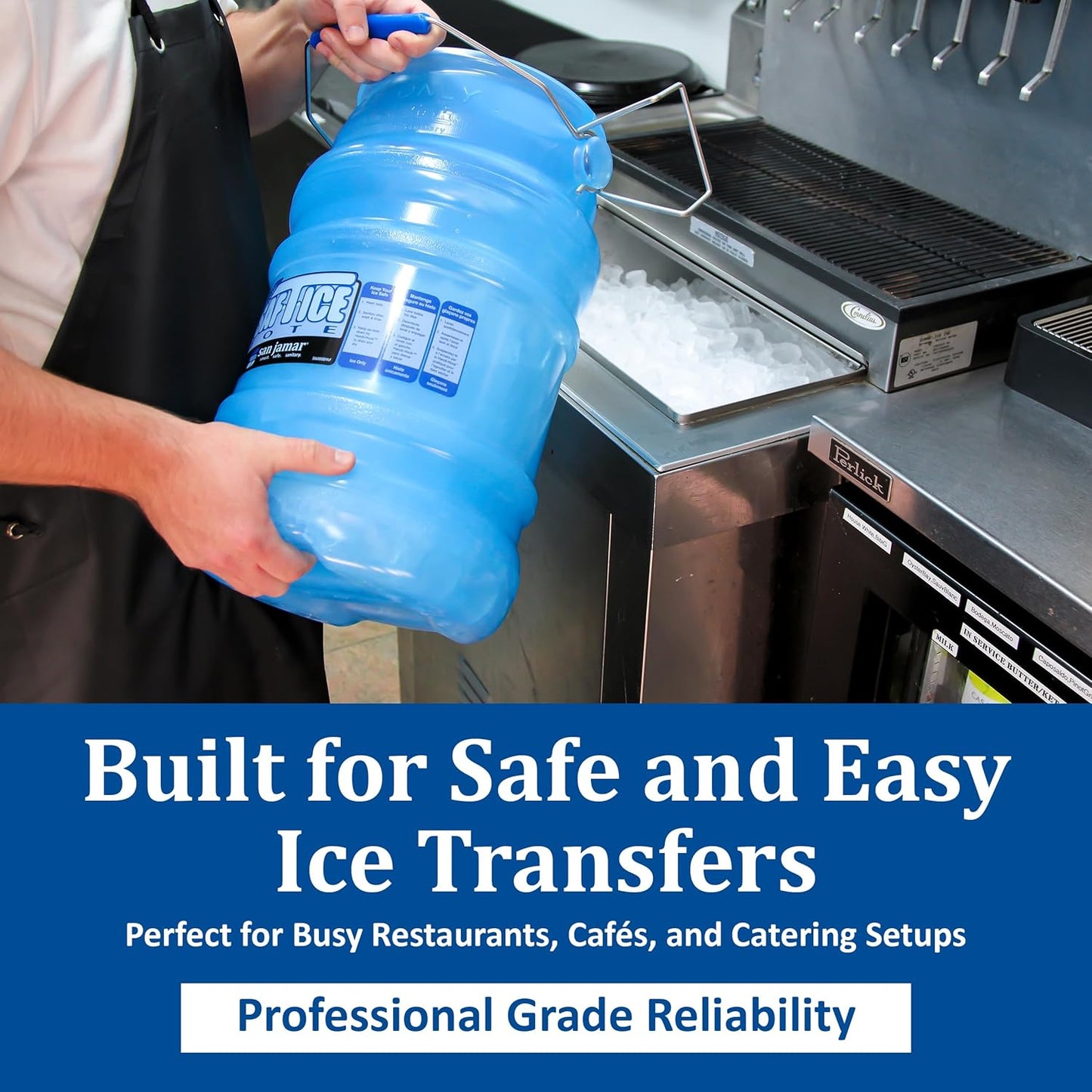 SPARTA San Jamar Saf-T-Ice Plastic Ice-Tote, 6 Gallons, Blue
