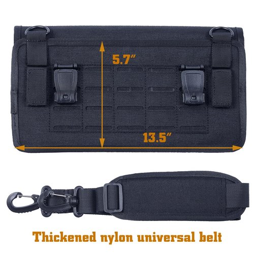 Pistol Magazine Storage Pouch,Molle10 Mag Pouch with Removeable Flaps,Ammo Mag Holder Fits Most Single and Double Magazines (Black 10 Line Double Stack)