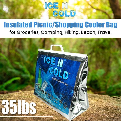 Insulated Picnic/Shopping Cooler Bags, Pack of 2, Lightweight Soft Collapsible, Large Capacity, 35lbs, Fast Same Day Shipping