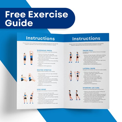 RMS Resistance Loop Excercise Bands with Carry Bag and Instruction Guide, Set of 4 - Latex Free Pull Up & Workout Bands for Stretching, Physical Therapy, Muscle & Crossfit Training