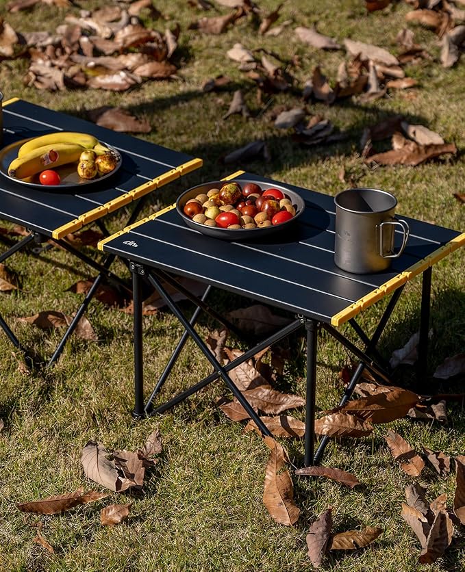 iClimb Ultralight Compact Camping Folding Table with Carry Bag (Reinforced Blue - S)