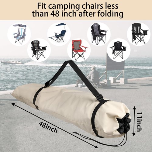 Xxerciz Camping Chair Replacement Bag 48 Inches Folding Chair Carry Bag with Adjustable Shoulder Strap Nylon Storage Tent Bag Heavy Duty Chair Bag for Travel Camping Sports (Exclude Chair)