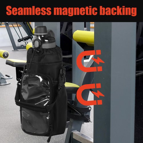 BALAPET Magnetic Gym Bag, Magnetic Bottle Bag Sling Bag, Magnetic Crossbody Gym Bag for Gym with Strap & Phone Pockets for Men Women, Travel, Work, and Sports(black)