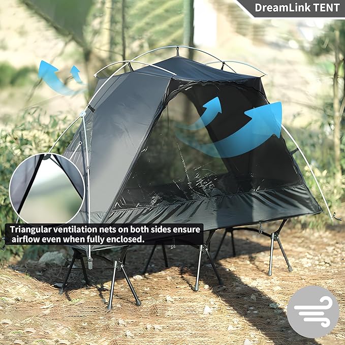 TENPLAY 1-Person Cot Tent Flysheet,Must be Used with Matching Inner Tent, Lightweight,Waterproof, Sun Protection,Nylon, Easy Setup,Expandable Rainfly for Camping, Hiking, Backpacking, Picnics