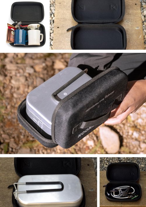 camping moon EVA Case for Large Mess Tin 8.9 x 6.1 x 3.3 inches Black S-2013-B