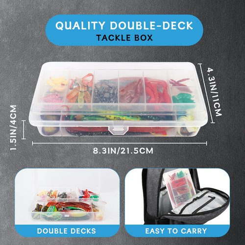 71Pcs Fishing Lures Kit, Fishing Tackle Box Fishing Baits Including Crankbaits for Bass, Salmon for Freshwater and Saltwater, Fishing Accessories Fishing Gear, for Dad Men