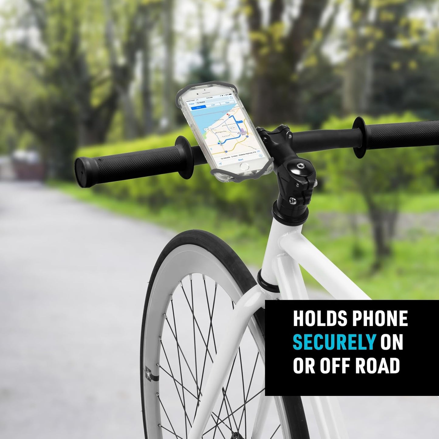 Nite Ize Wraptor Rotating Smartphone Bar Mount - Cell Phone Mount for Bikes, Strollers & More - Easy-to-Use & Adjustable Phone Accessories - Grey