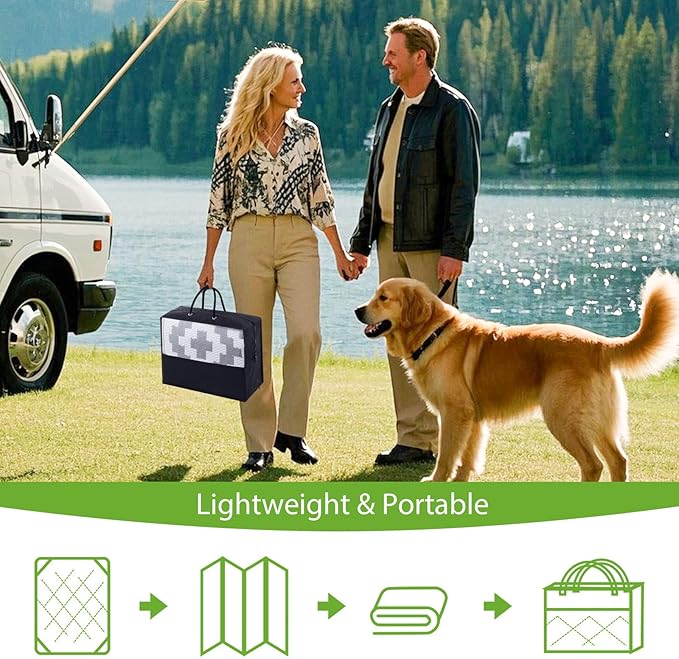 Smiry Waterproof Outdoor Rug 5x8 ft, Reversible Plastic Straw Patio Camping Rugs, Outdoor Indoor RV Mat Carpet for Patio, Outside Entry, Backyard, Deck, Bench, Picnic, Camper, White & Grey