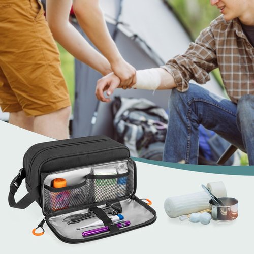 Prokva Tactical First Aid Bag Empty, Medical Emergency Pouch Trauma Kit Storage Bag for Camping Hunting Hiking, Black (Empty Bag Only)