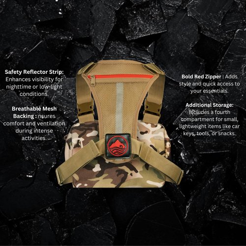 Tactical Chest Rig for Men and Women - Versatile EDC Chest Bag for Hunting Fishing Hiking and All Outdoor Pursuits - Lightweight Harness Pack Vest Suitable for Running