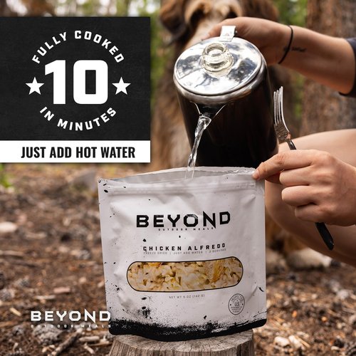 Beyond Outdoor Meals Chicken Alfredo | Freeze Dried Camping & Backpacking Food | High Protein Meals | Just Add Water
