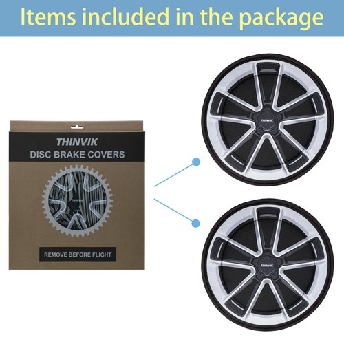 Thinvik Durable Bike Disc Brake Cover for Universal Bikes, Washable Neoprene Protective Covers for Bicycle Disc Brakes 2 Sets, Diameter: 32.5cm/12.79inch