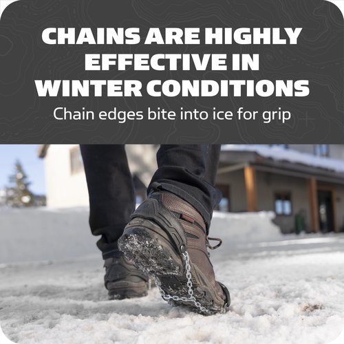 Yaktrax Quick Chains Traction Cleats - 360-Degree Grip on Snow, Ice, & Multi-Terrain Surfaces - Abrasion & Rust Resistant - Unisex, X-Large