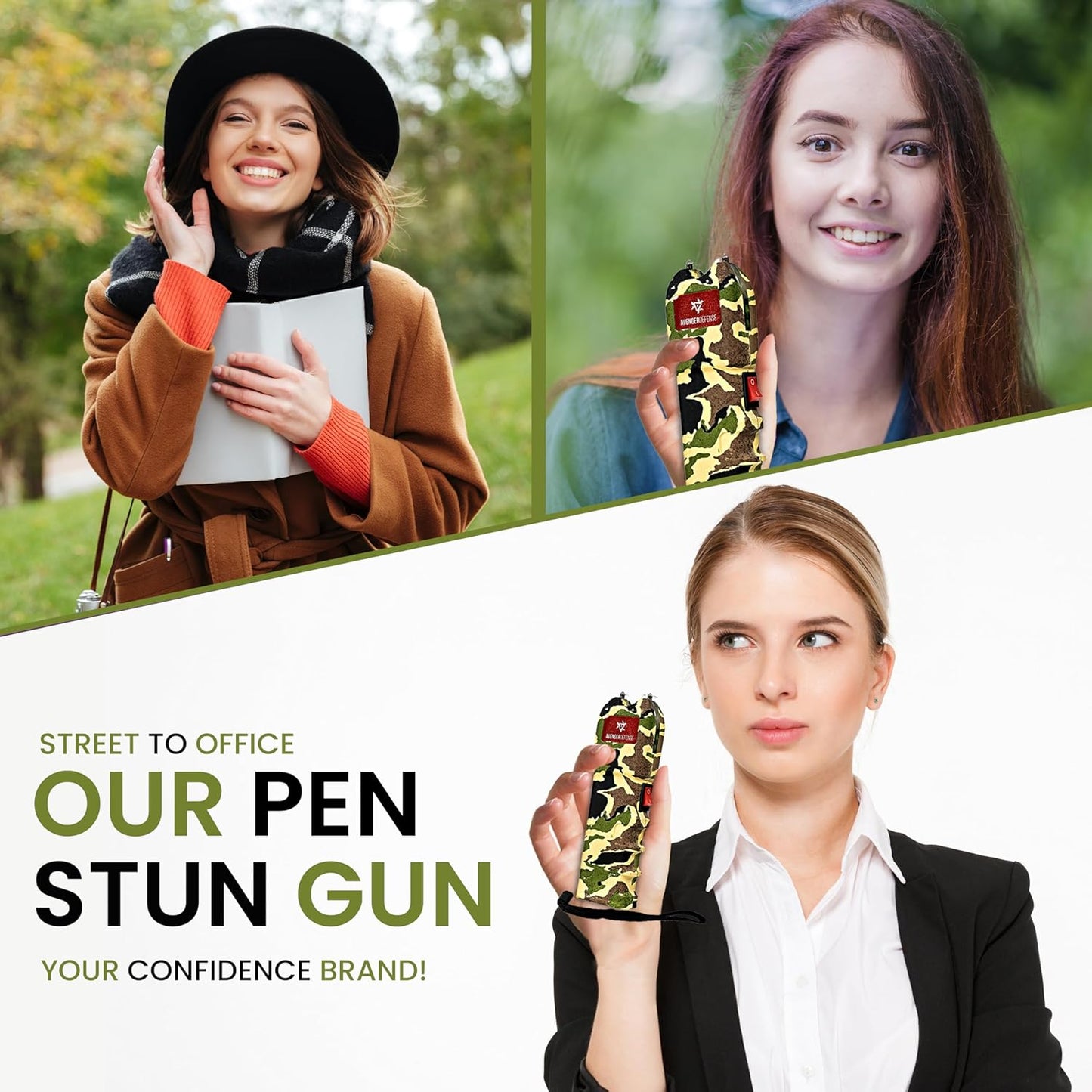 Stun Gun for Self Defense with LED Flashlight Protection Device for Women (ADS-10)