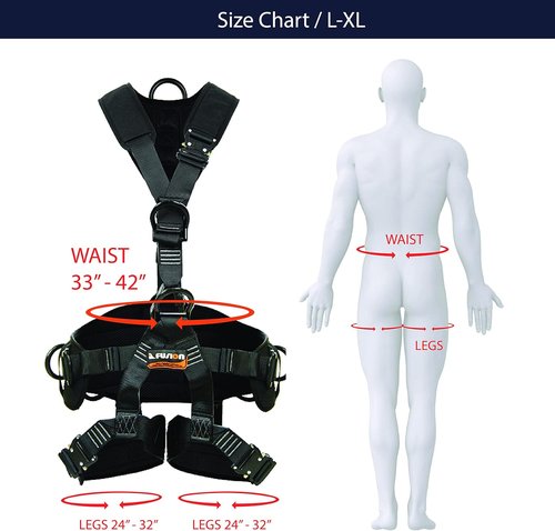 Fusion Climb Tac Rescue Tactical Full Body Eva Padded Heavy Duty Adjustable Zipline Harness 23kn
