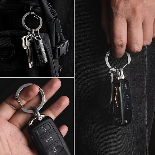 UltraTac 2-Pack Round Carabiner Keychain Clip, Stainless Steel Quick Release Circle Keychain Carabiner Hooks for Keys and EDC Items